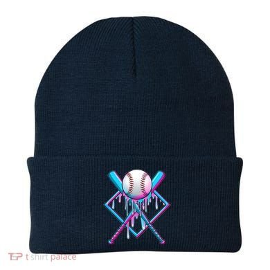 Cool Cute Neon Paint Baseball Bat Ball Diamond Beanie