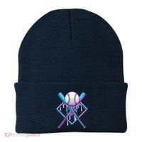 Cool Cute Neon Paint Baseball Bat Ball Diamond Beanie thumb 0