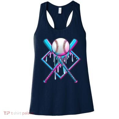 Cool Cute Neon Paint Baseball Bat Ball Diamond Women's Tank Top