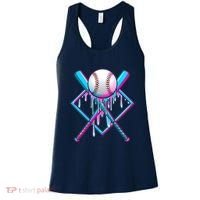 Cool Cute Neon Paint Baseball Bat Ball Diamond Women's Tank Top thumb 0