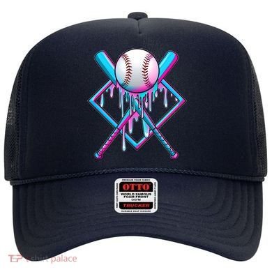 Cool Cute Neon Paint Baseball Bat Ball Diamond Hat
