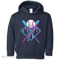 Cool Cute Neon Paint Baseball Bat Ball Diamond Toddler Hoodie thumb 0