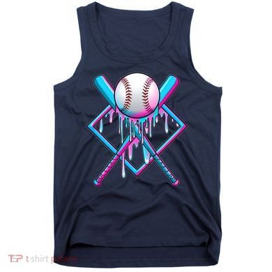 Cool Cute Neon Paint Baseball Bat Ball Diamond Tank Top
