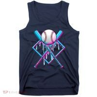 Cool Cute Neon Paint Baseball Bat Ball Diamond Tank Top thumb 0