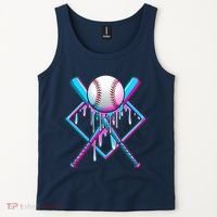 Cool Cute Neon Paint Baseball Bat Ball Diamond Tank Top thumb 2