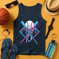 Cool Cute Neon Paint Baseball Bat Ball Diamond Tank Top thumb 4