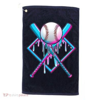 Cool Cute Neon Paint Baseball Bat Ball Diamond Golf Towel