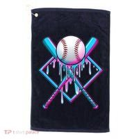 Cool Cute Neon Paint Baseball Bat Ball Diamond Golf Towel thumb 0