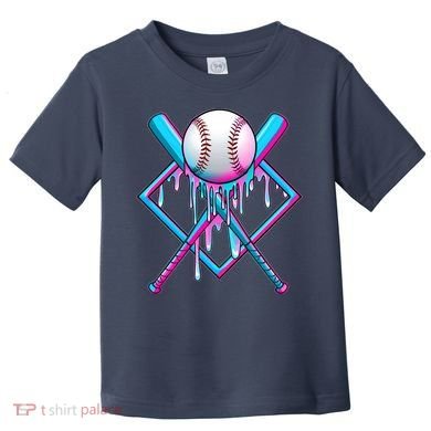 Cool Cute Neon Paint Baseball Bat Ball Diamond Toddler T-Shirt