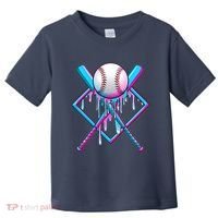 Cool Cute Neon Paint Baseball Bat Ball Diamond Toddler T-Shirt thumb 0