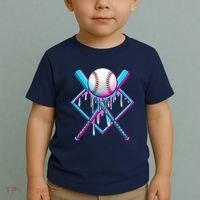 Cool Cute Neon Paint Baseball Bat Ball Diamond Toddler T-Shirt thumb 2