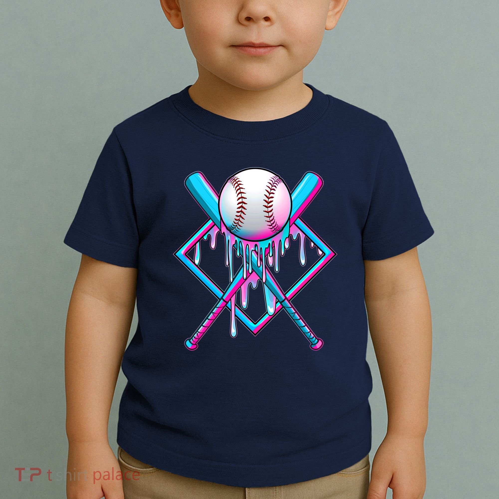 Cool Cute Neon Paint Baseball Bat Ball Diamond Toddler T-Shirt