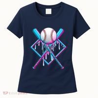 Cool Cute Neon Paint Baseball Bat Ball Diamond Women's T-Shirt thumb 0