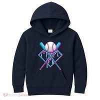Cool Cute Neon Paint Baseball Bat Ball Diamond Kids Hoodie thumb 0