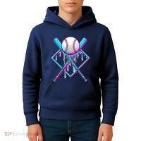 Cool Cute Neon Paint Baseball Bat Ball Diamond Kids Hoodie thumb 4