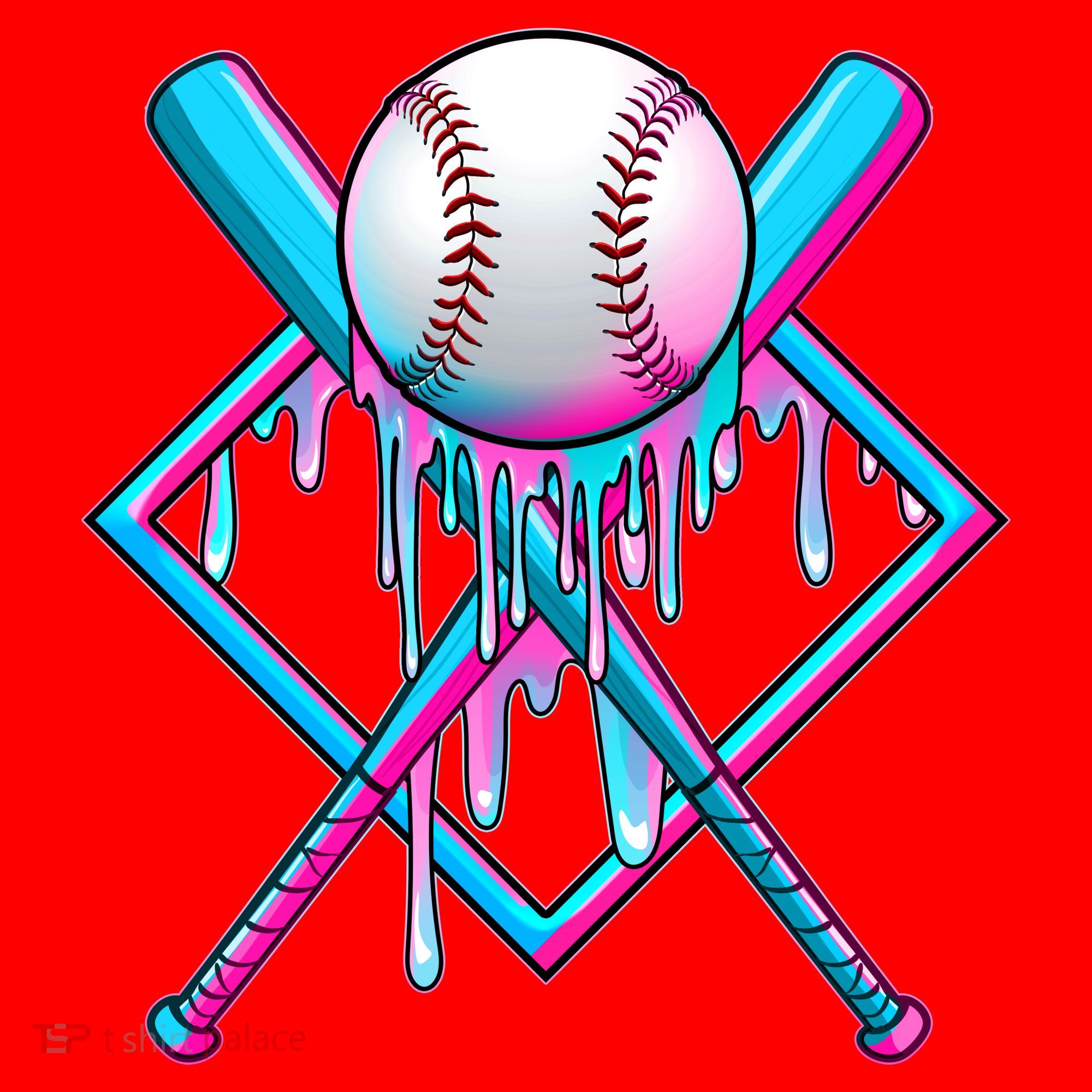 Cool Cute Neon Paint Baseball Bat Ball Diamond Santa Hat