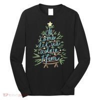 Christian Christ Nativity Christmas Oh Come Let Us Adore Him Long Sleeve Shirt thumb 0