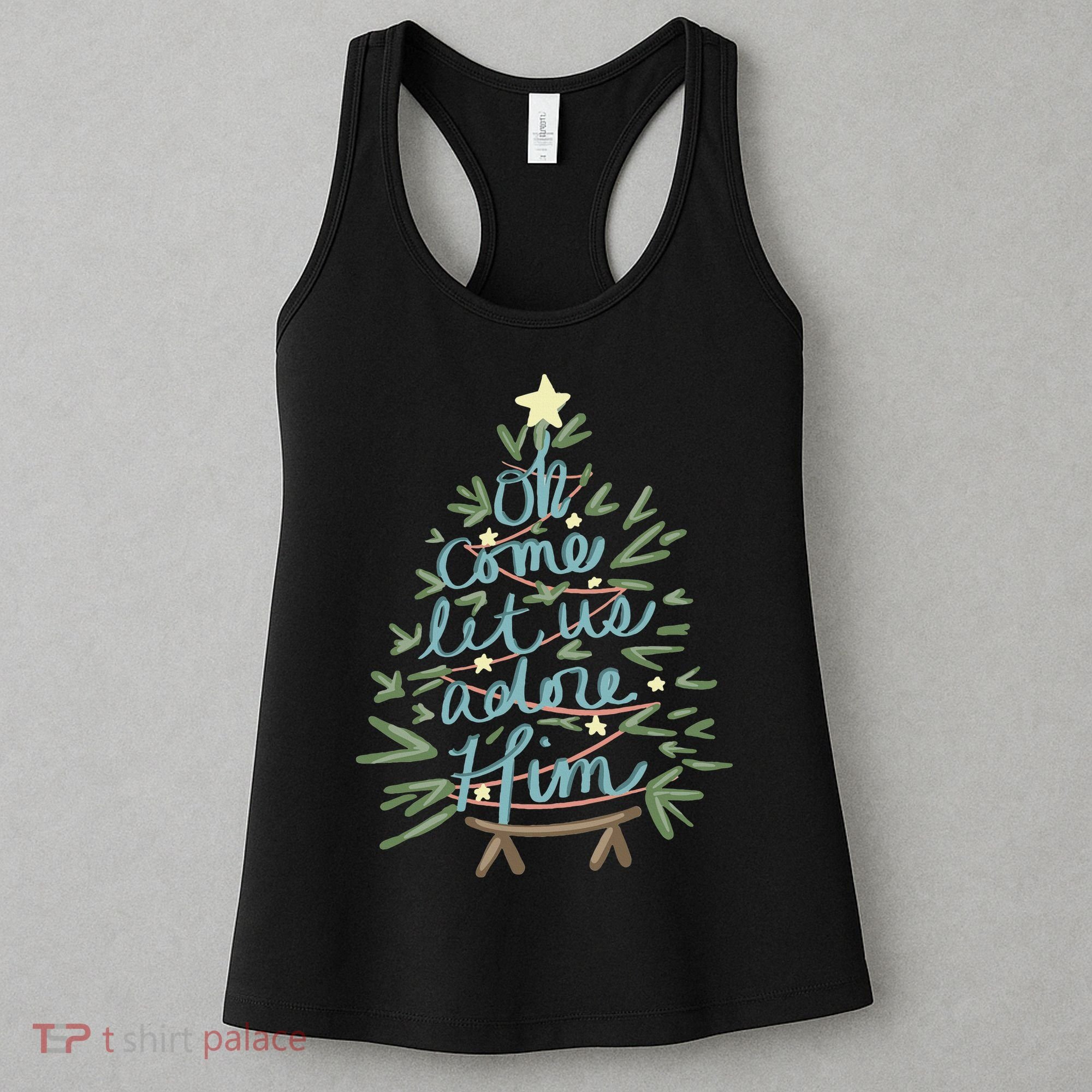 Christian Christ Nativity Christmas Oh Come Let Us Adore Him Women's Tank Top