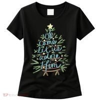 Christian Christ Nativity Christmas Oh Come Let Us Adore Him Women's T-Shirt thumb 0