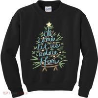 Christian Christ Nativity Christmas Oh Come Let Us Adore Him Kids Sweatshirt thumb 0
