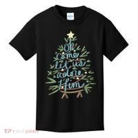 Christian Christ Nativity Christmas Oh Come Let Us Adore Him Kids T-Shirt thumb 0