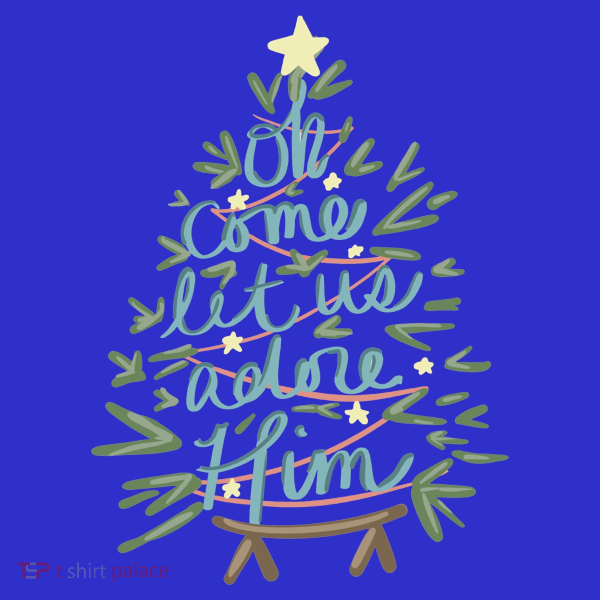 Christian Christ Nativity Christmas Oh Come Let Us Adore Him Great Gift Long Sleeve Shirt