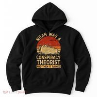 Conservative Christian Noah Was A Conspiracy Theorist Retro Hoodie thumb 0