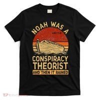 Conservative Christian Noah Was A Conspiracy Theorist Retro T-Shirt thumb 0