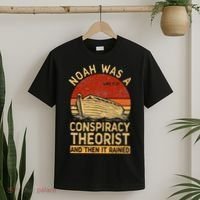 Conservative Christian Noah Was A Conspiracy Theorist Retro T-Shirt thumb 2