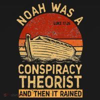 Conservative Christian Noah Was A Conspiracy Theorist Retro Women's Hoodie thumb 2