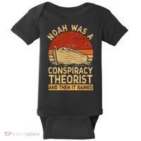Conservative Christian Noah Was A Conspiracy Theorist Retro Baby Bodysuit thumb 0