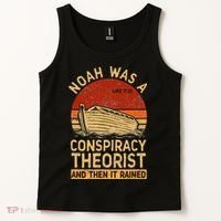 Conservative Christian Noah Was A Conspiracy Theorist Retro Tank Top thumb 2