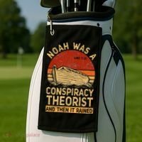 Conservative Christian Noah Was A Conspiracy Theorist Retro Golf Towel thumb 2