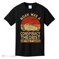 Conservative Christian Noah Was A Conspiracy Theorist Retro Kids T-Shirt thumb 0
