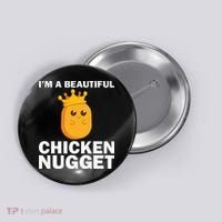 Cute Chicken Nugget Art Chicken Nugget Lover Button thumb 0