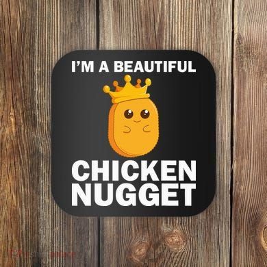 Cute Chicken Nugget Art Chicken Nugget Lover Coaster