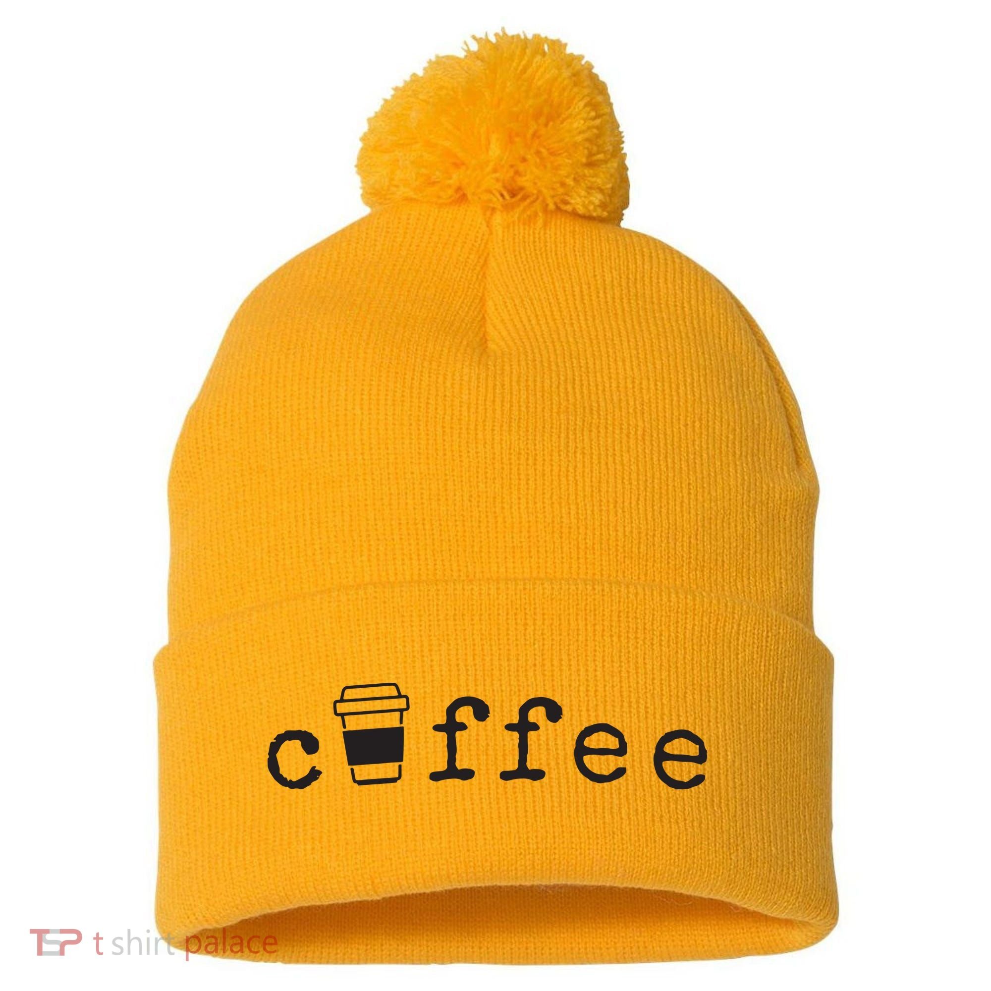 Coffee Cute Novelty Item For Coffee Lovers Pom Pom 12in Knit Beanie