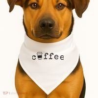 Coffee Cute Novelty Item For Coffee Lovers USA-Made Doggie Bandana thumb 1