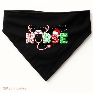 Cute Christmas Nurse Logo USA-Made Doggie Bandana