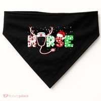Cute Christmas Nurse Logo USA-Made Doggie Bandana thumb 0