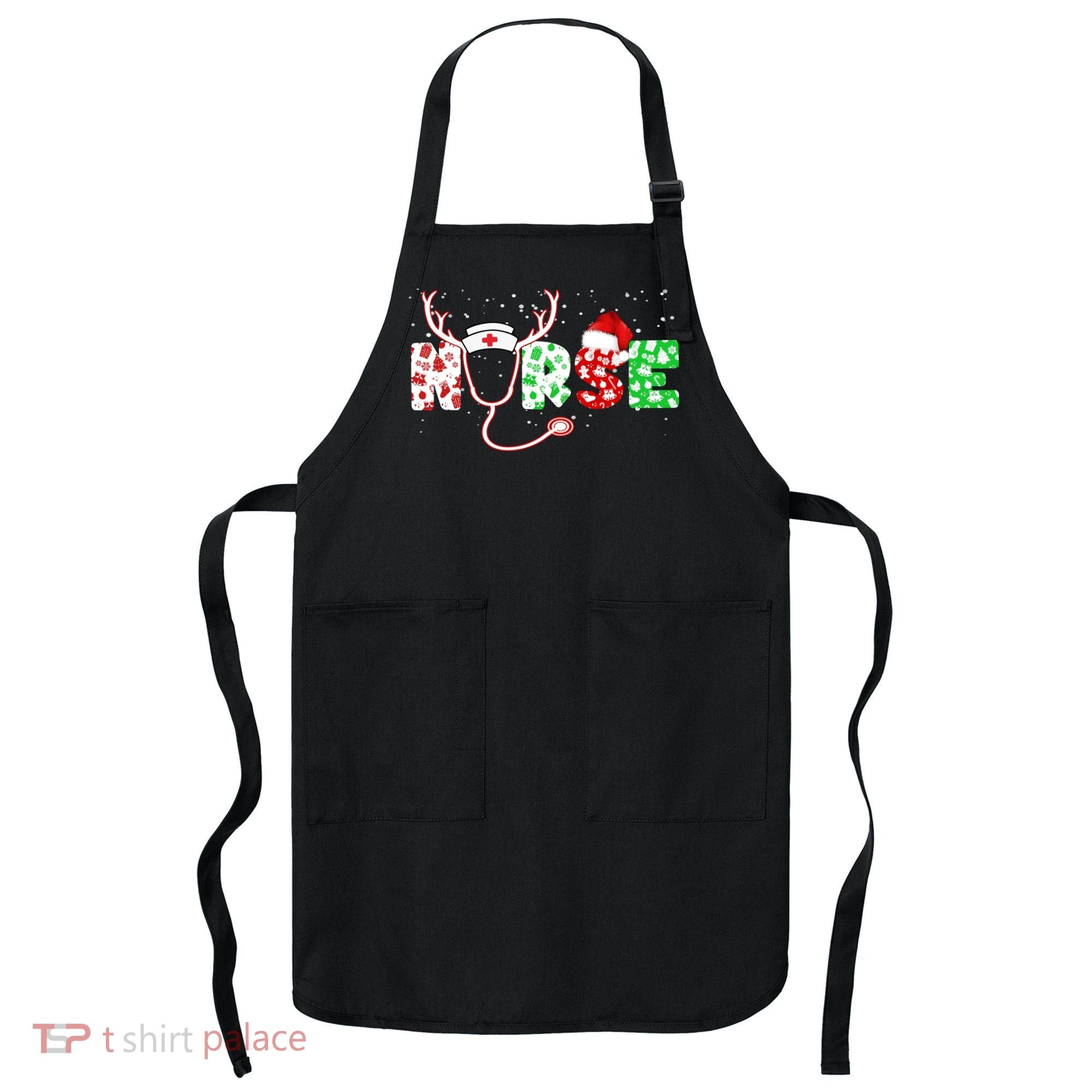 Cute Christmas Nurse Logo Apron