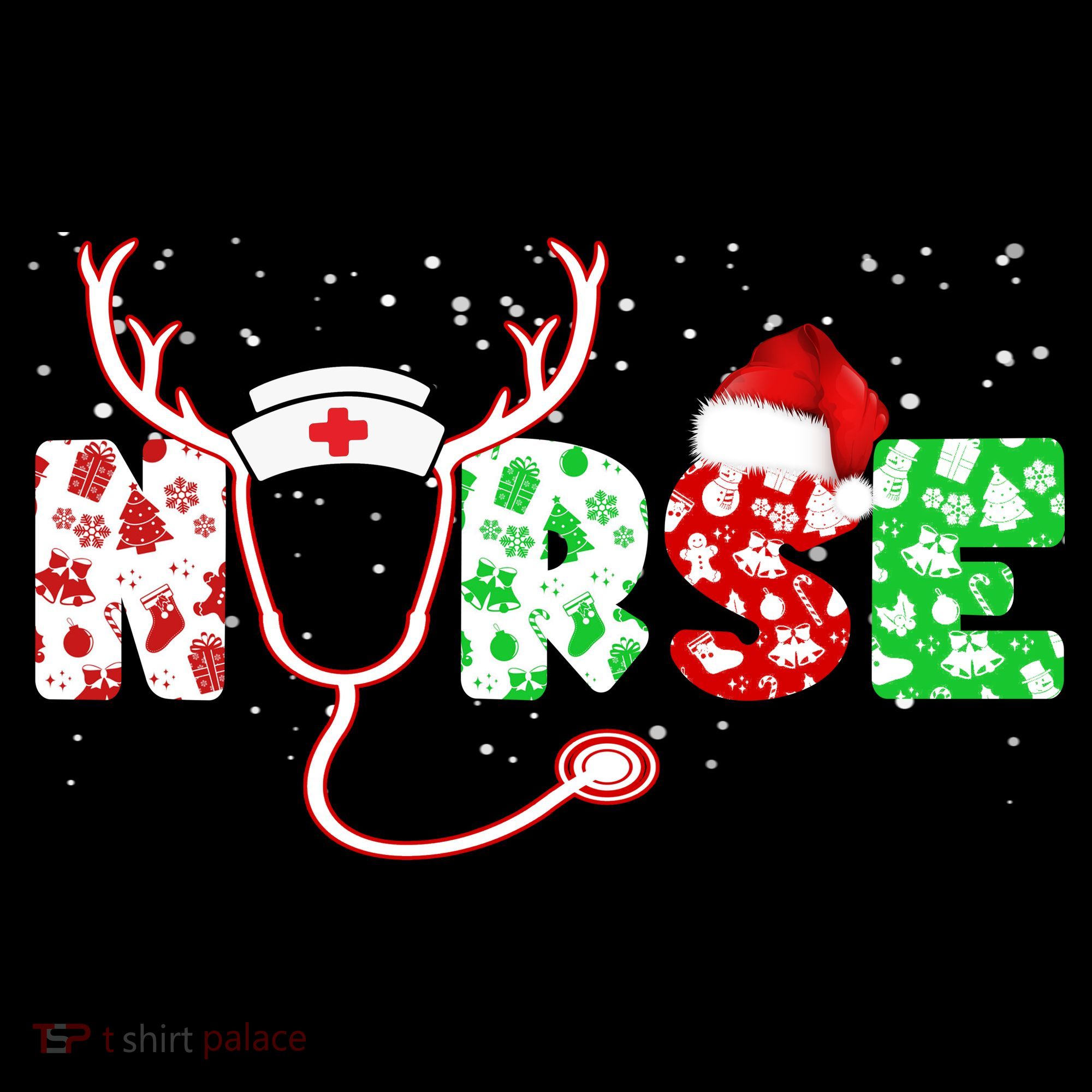 Cute Christmas Nurse Logo Apron