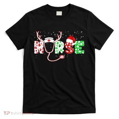 Cute Christmas Nurse Logo T-Shirt
