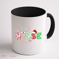 Cute Christmas Nurse Logo Coffee Mug thumb 1