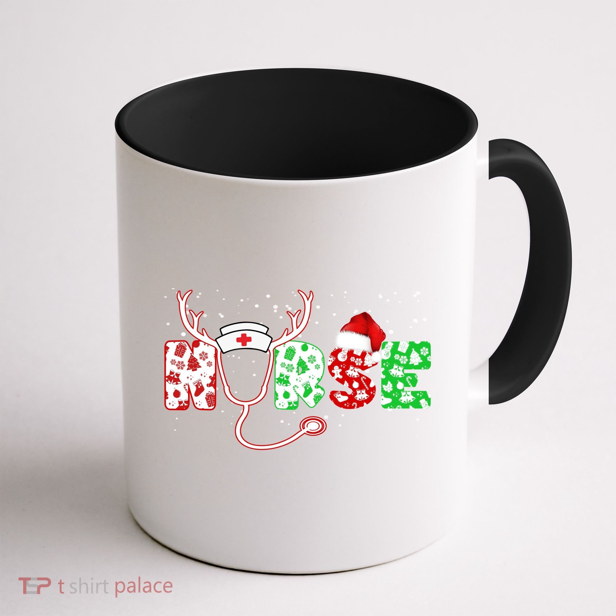 Cute Christmas Nurse Logo Coffee Mug
