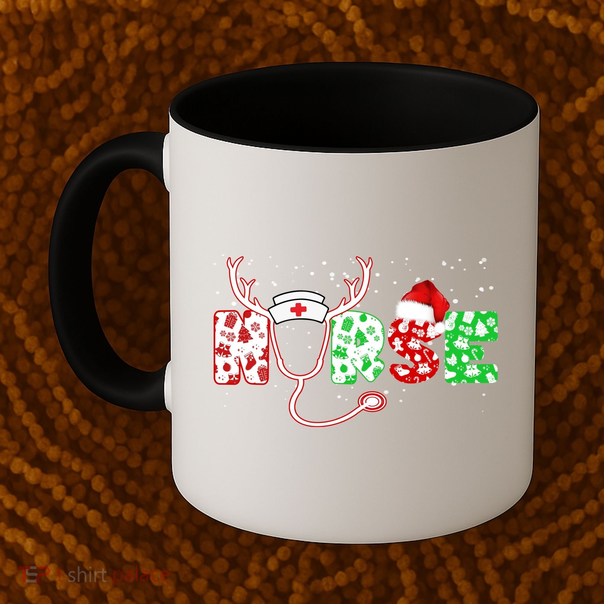 Cute Christmas Nurse Logo Coffee Mug