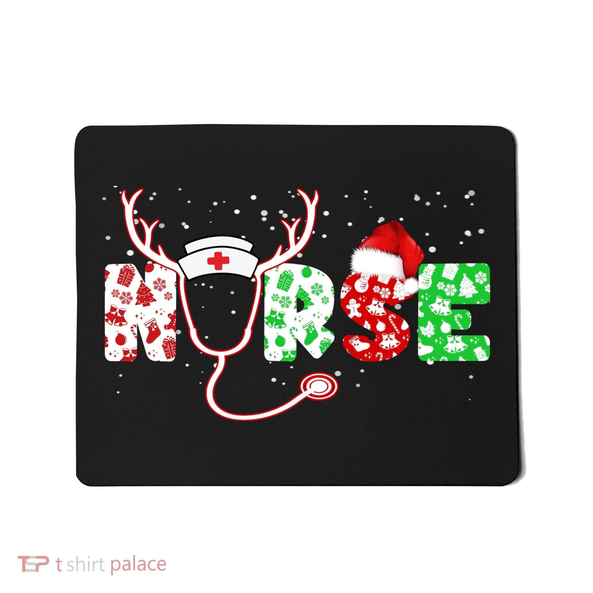 Cute Christmas Nurse Logo Mousepad