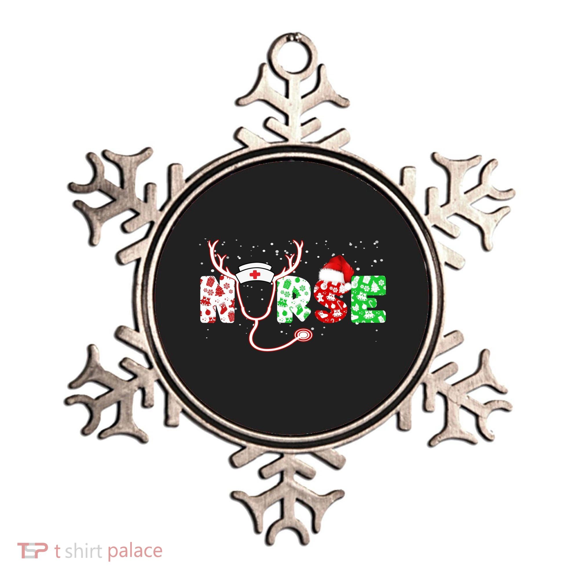 Cute Christmas Nurse Logo Ornament