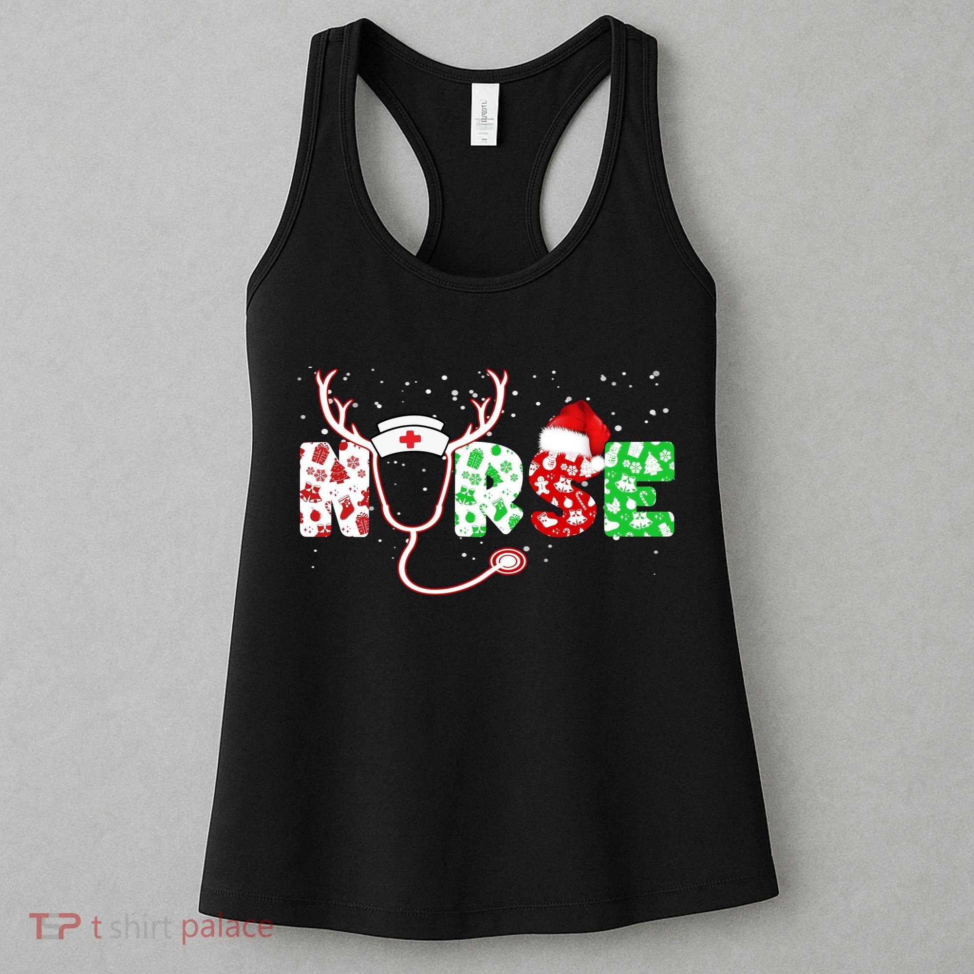 Cute Christmas Nurse Logo Women's Tank Top
