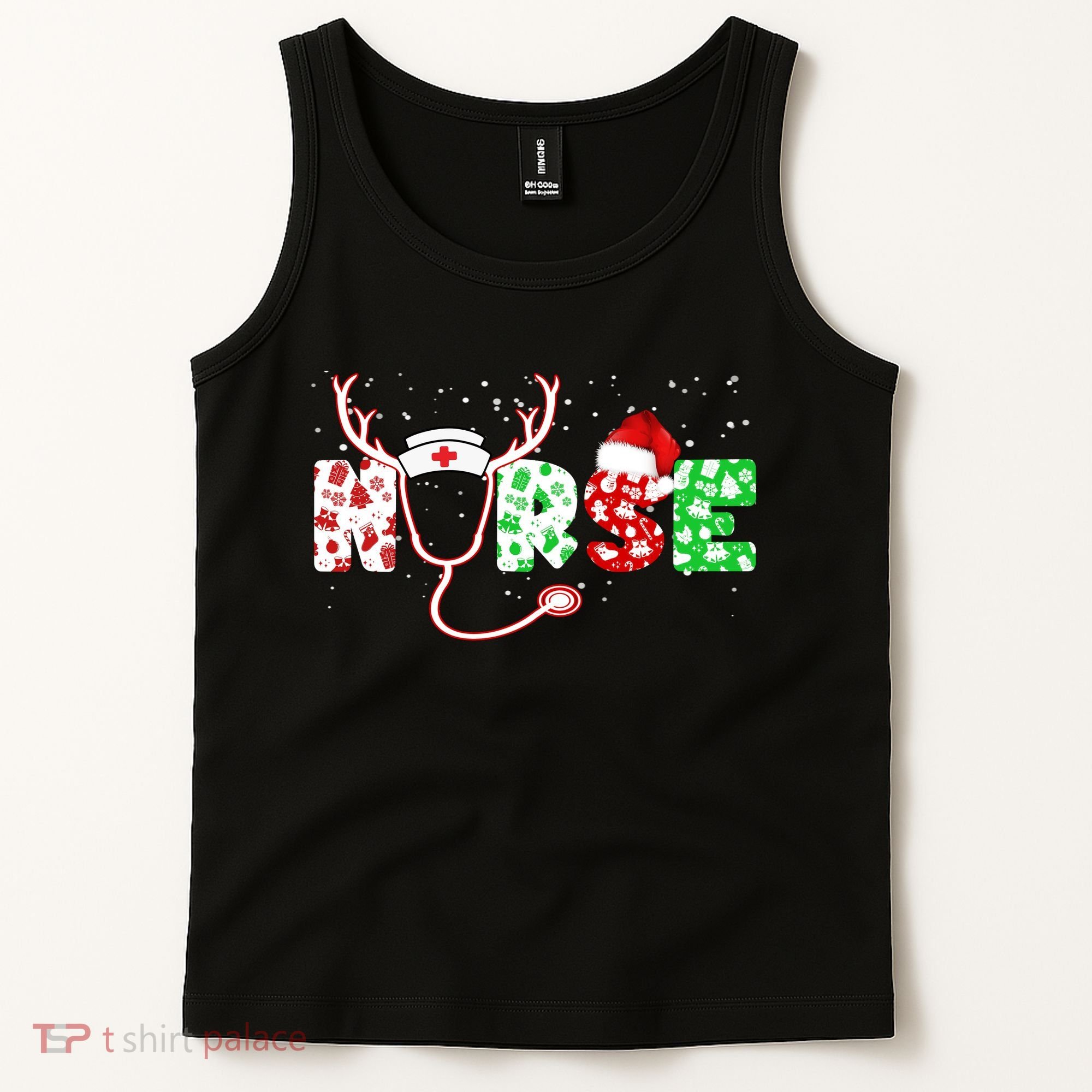 Cute Christmas Nurse Logo Tank Top